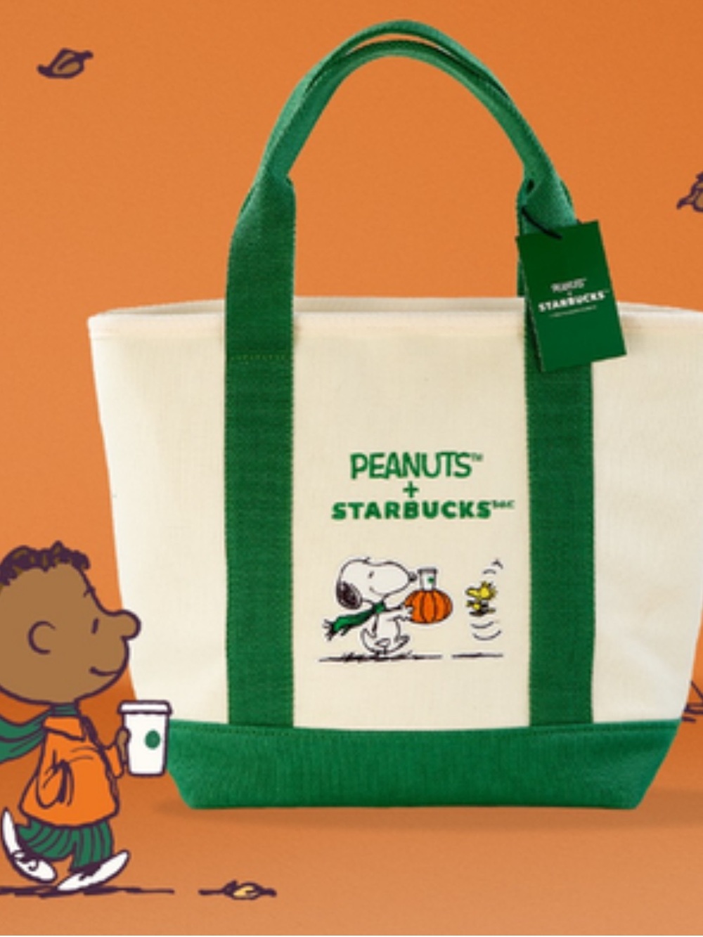 Starbucks x peanuts tote bag